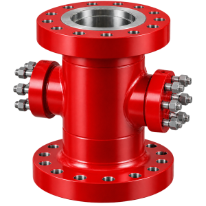 API 6A casing spool for high-pressure oil and gas wellheads with casing hanger, packoff, side outlets and BOP stack connection