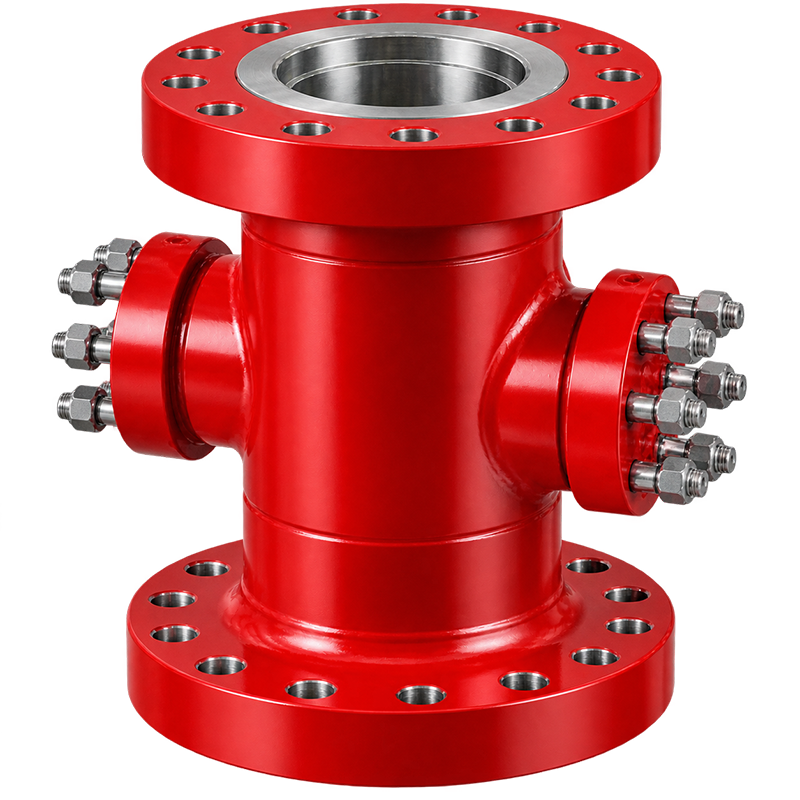 API 6A casing spool for high-pressure oil and gas wellheads with casing hanger, packoff, side outlets and BOP stack connection