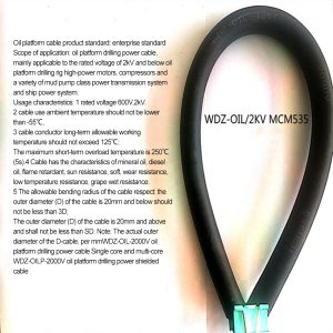 Professional cables for petroleum drilling