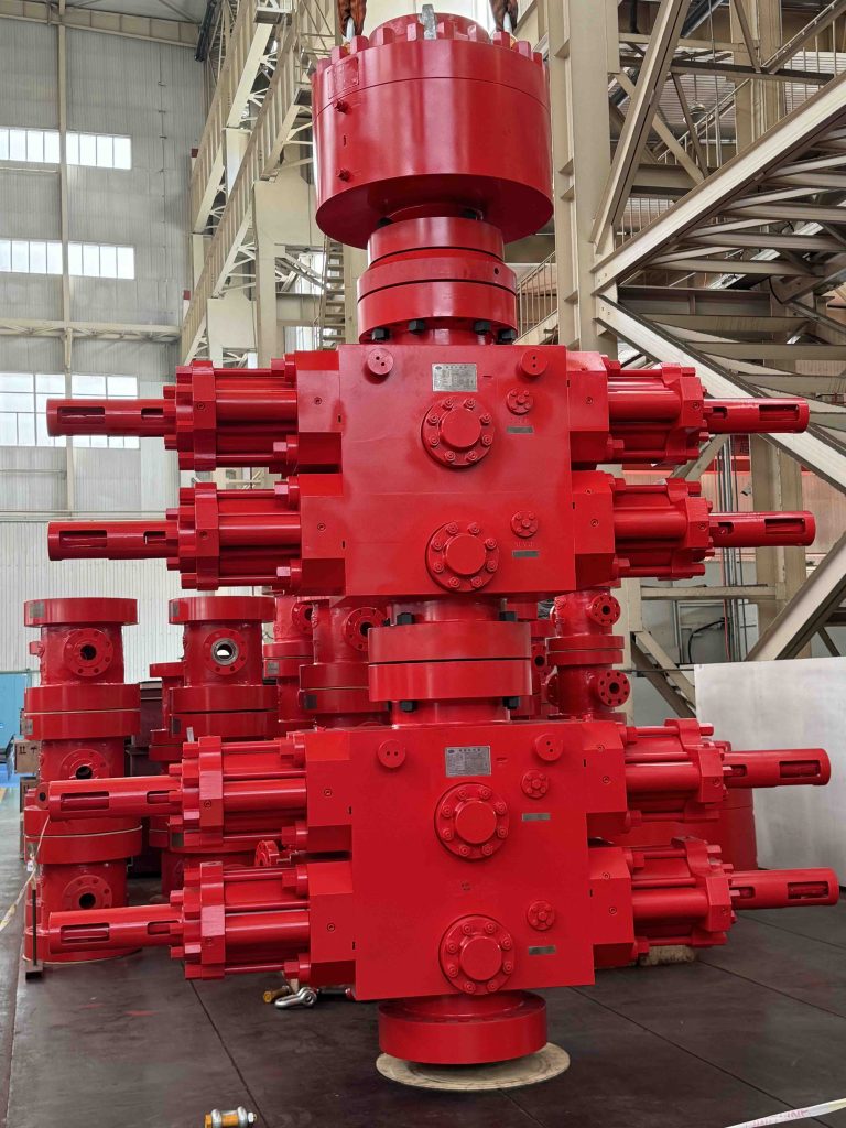 API 16A BOP blowout preventers with annular BOP, ram BOP, drilling spool and choke and kill lines for onshore drilling, offshore well control and high-pressure gas wells