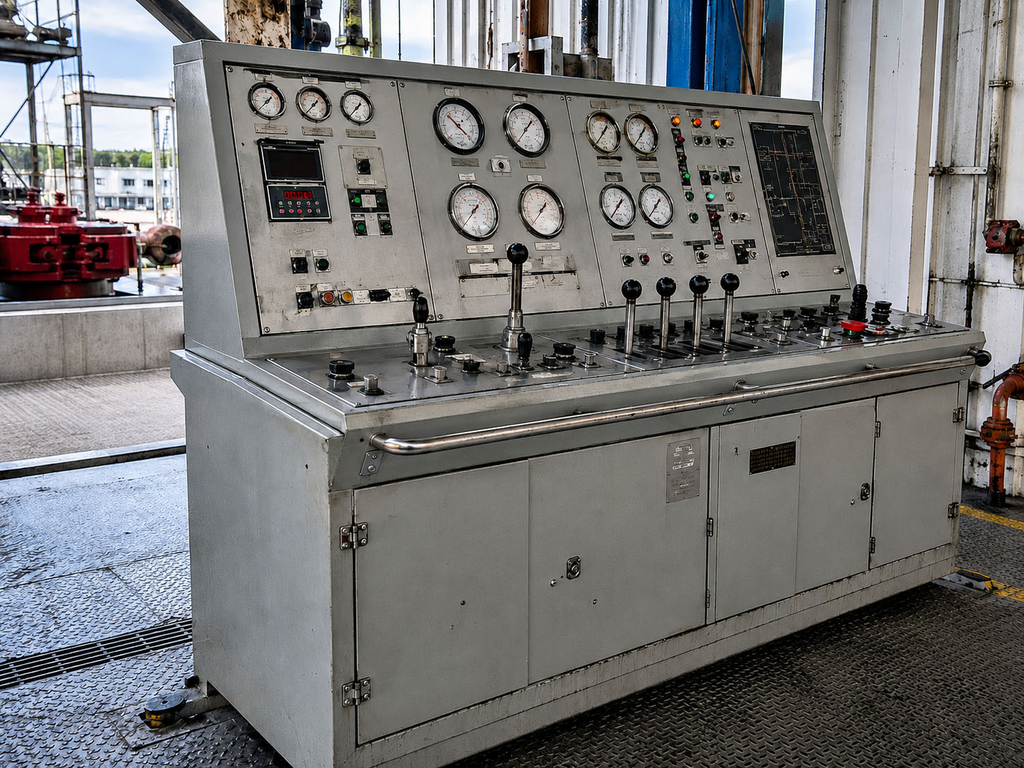 API 16D Driller’s Control Console for remote operation of annular BOPs, ram preventers and choke and kill valves on land and offshore drilling rigs